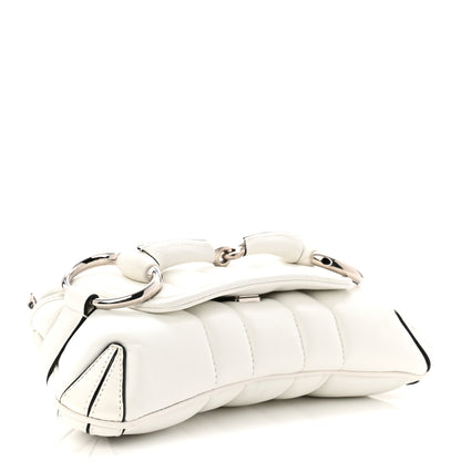 Gucci Nappa Vertical Matelasse Small Maxi Horsebit Chain Shoulder Bag Great White 7 of 22