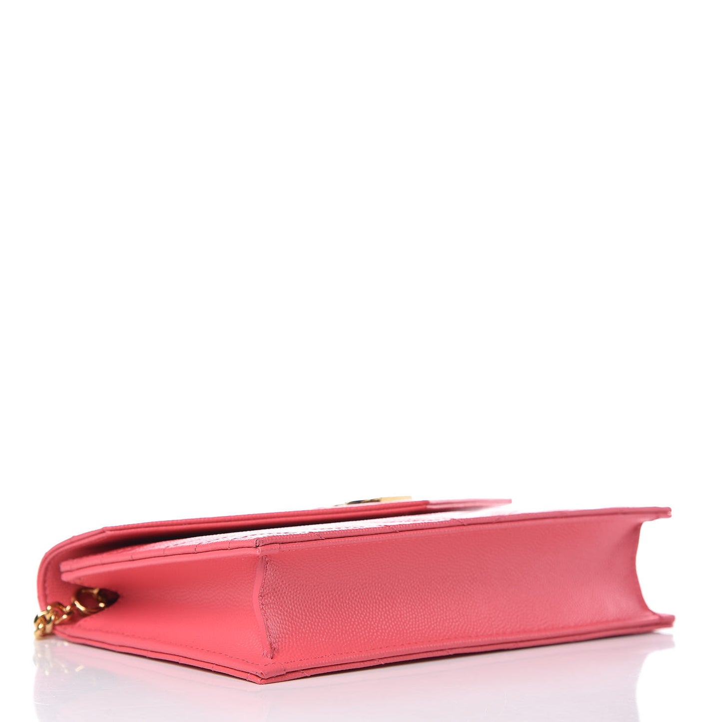 Grain De Poudre Matelasse Chevron Monogram Chain Wallet Rose Clair