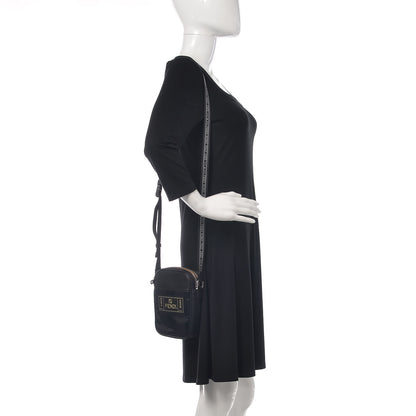 Fendi Nylon Vitello Century Pequin Logo Plate Small Crossbody Messenger Black 2 of 10