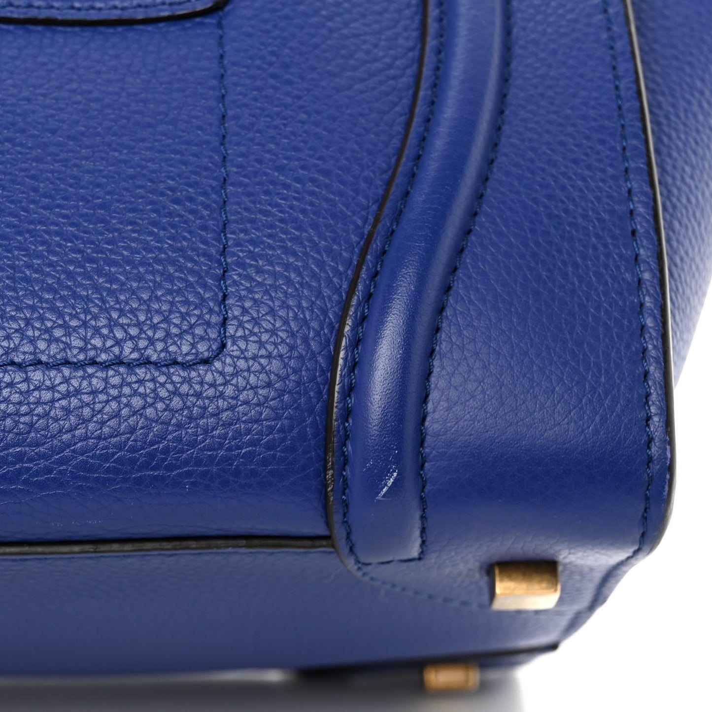 Drummed Calfskin Mini Luggage Indigo