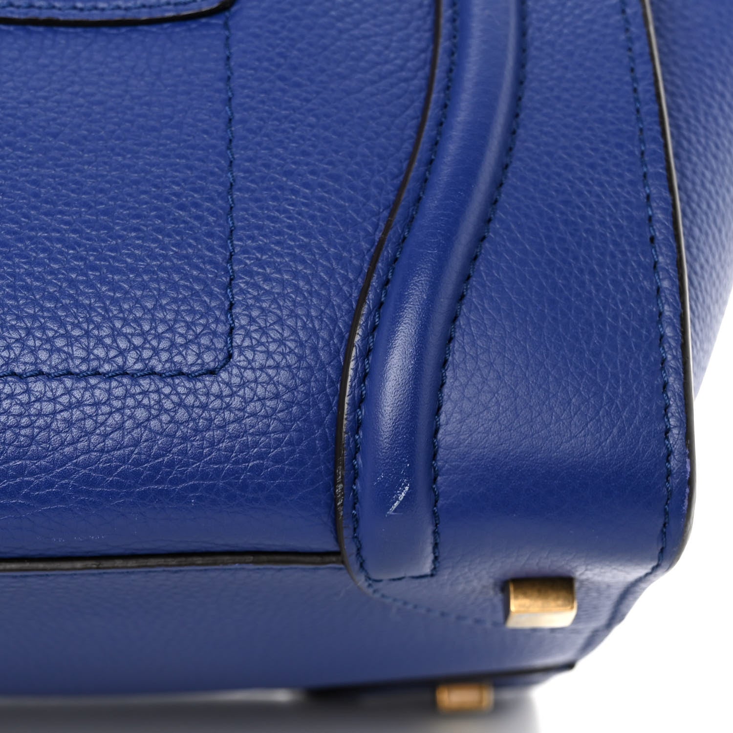Celine Drummed Calfskin Mini Luggage Indigo 11 of 11