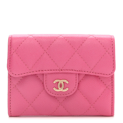 Chanel Caviar Quilted Flap Card Holder Wallet Pink 1 of 8