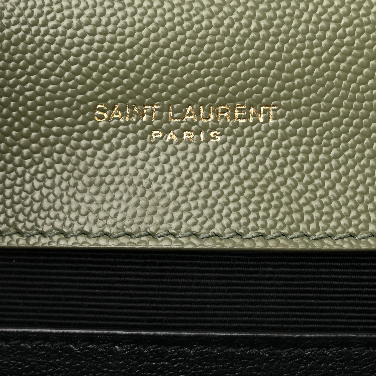 Saint Laurent Grain De Poudre Textured Mixed Matelasse Medium Triquilt Monogram Satchel Vert Kaki 6 of 17