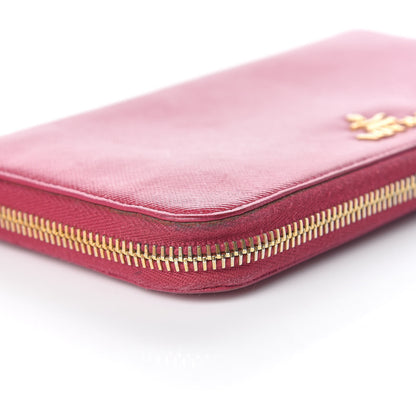 Prada Saffiano Zip Around Wallet Peonia 10 of 17