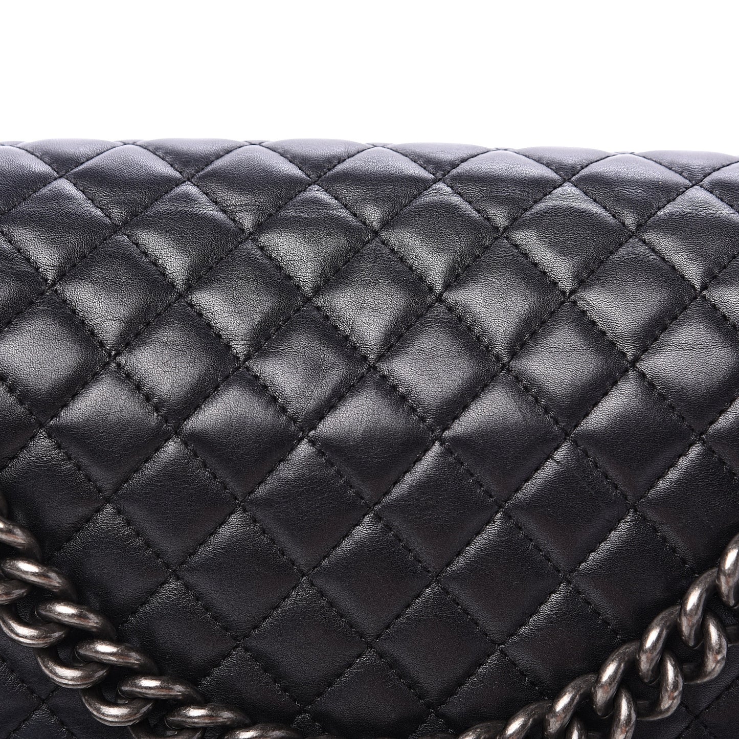 Lambskin Quilted Medium Boy Flap Black