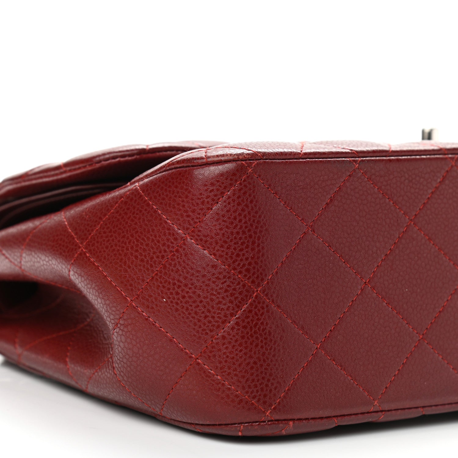 Chanel Caviar Quilted Jumbo Double Flap Dark Red 9 of 12