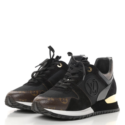 Louis Vuitton Suede Monogram Run Away Sneakers 37.5 Black 3 of 7