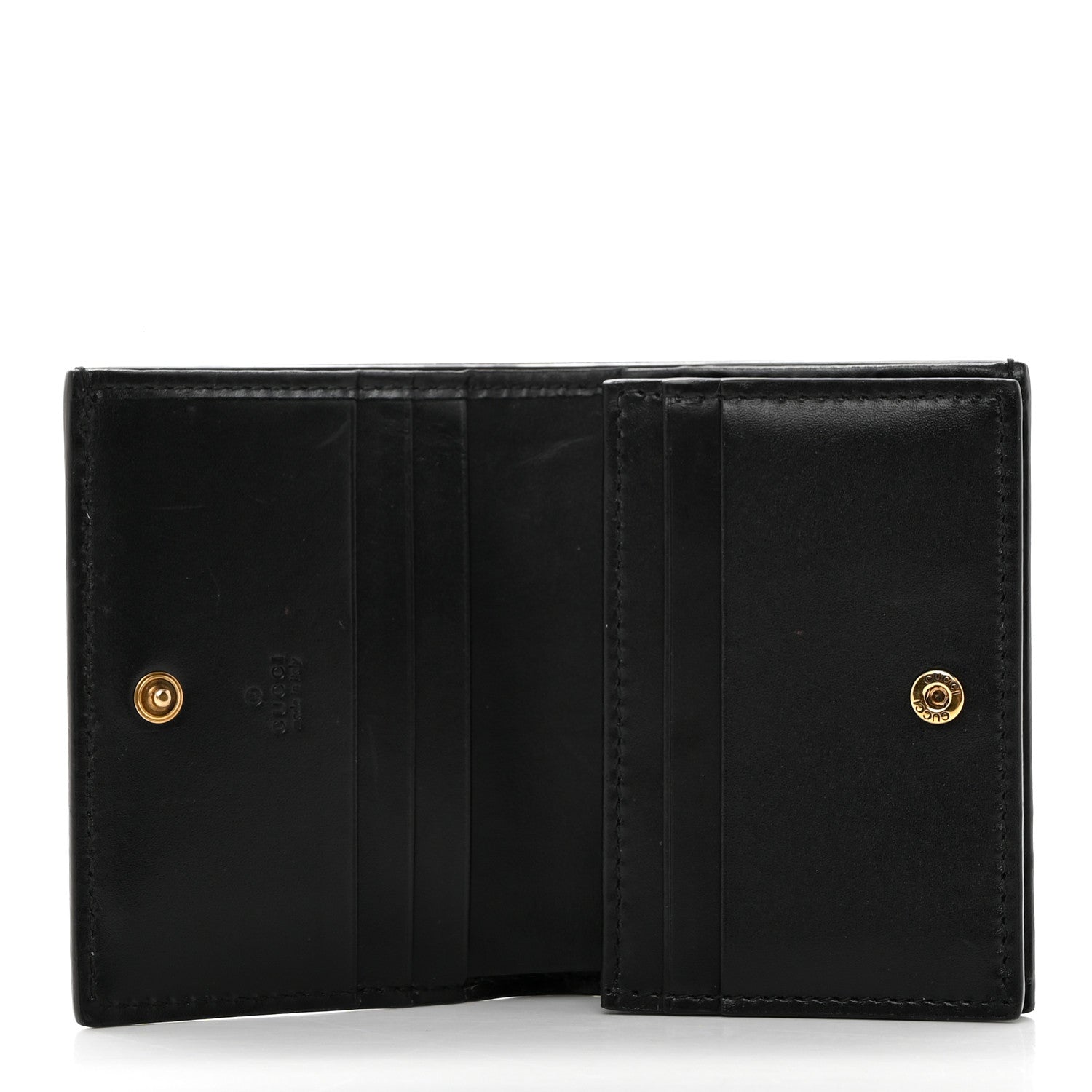Gucci Guccissima Signature Crystal Cat Card Case Wallet Black 5 of 7