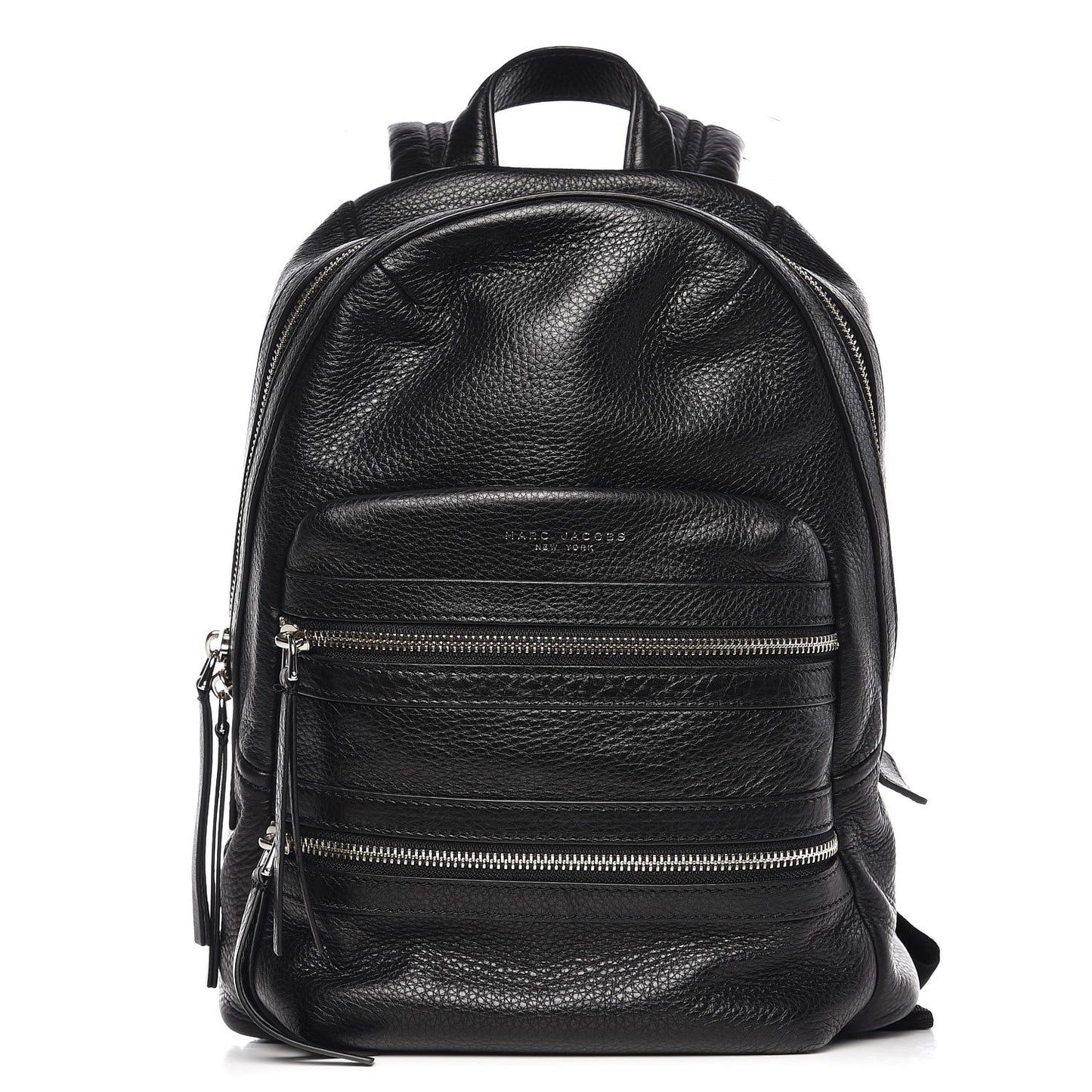Pebbled Calfskin Biker Backpack Black