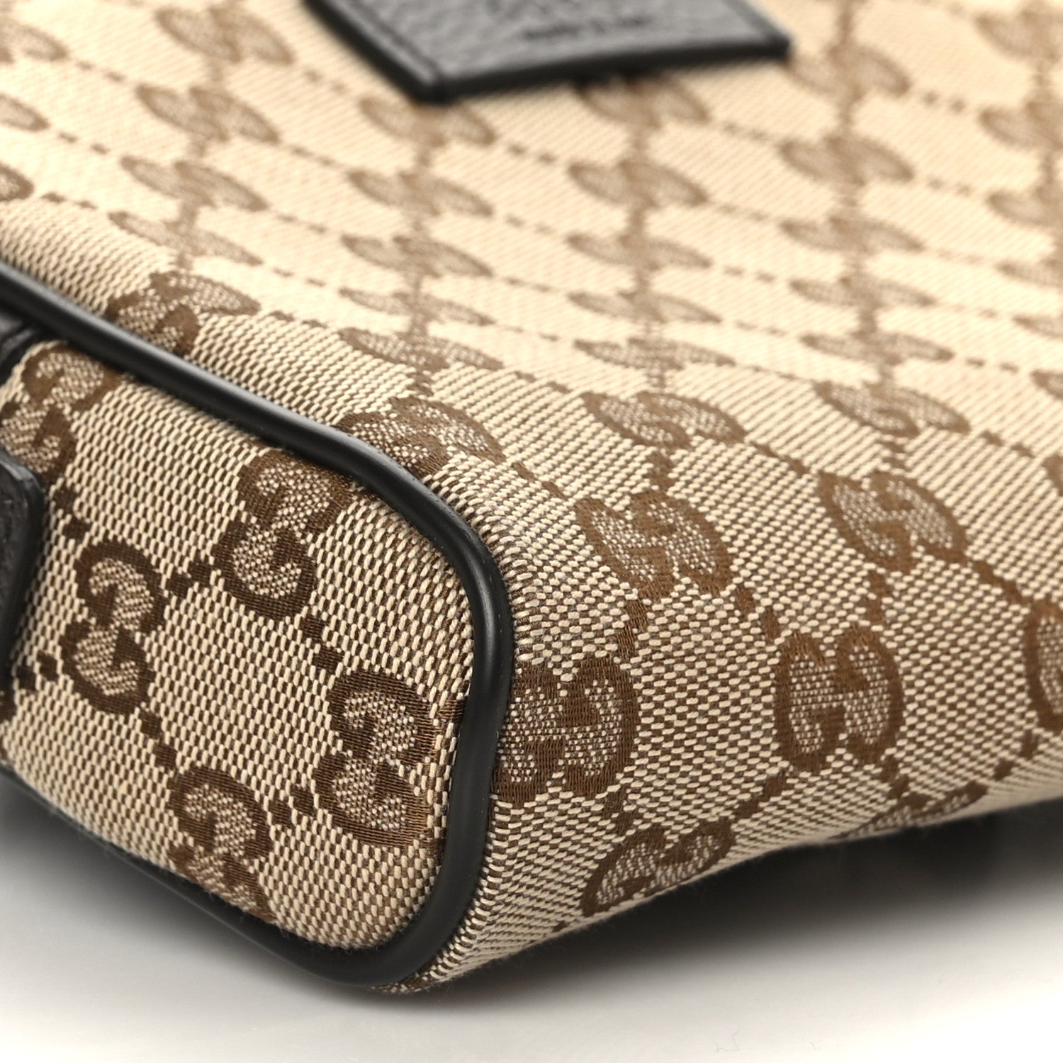 Gucci Monogram Dollar Calfskin Belt Bag Beige Ebony Testa di Moro Marrone Scuro 9 of 10