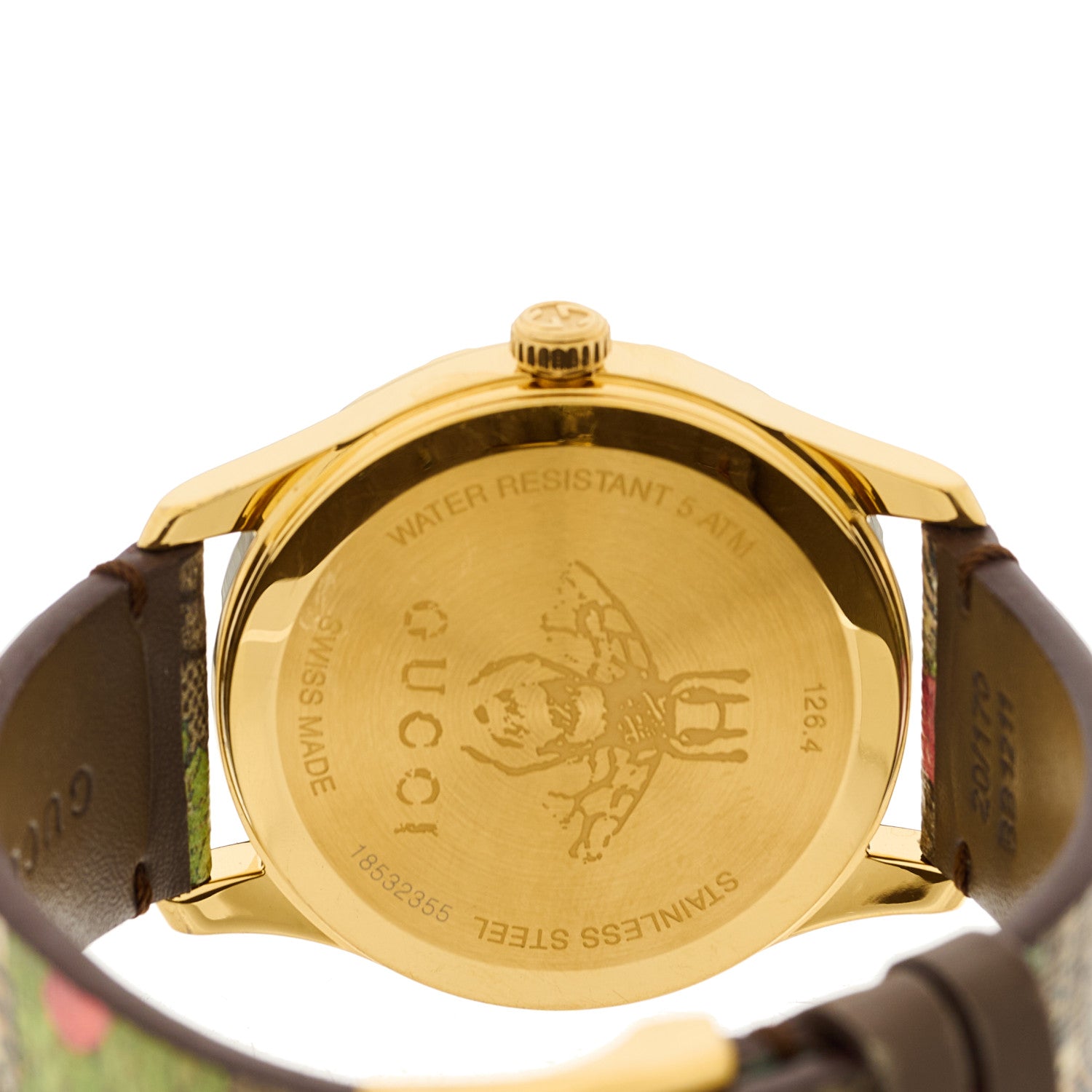 Gucci Stainless Steel Canvas 38mm G-Timeless Supreme GG Tiger Quartz Watch Blue 4 of 4