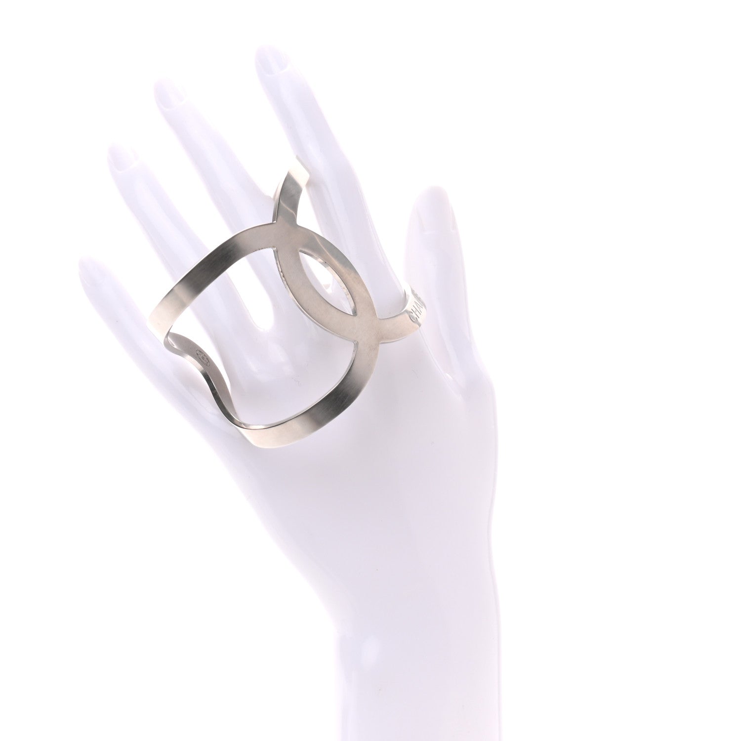 Chanel Metal CC Cuff Silver 2 of 6