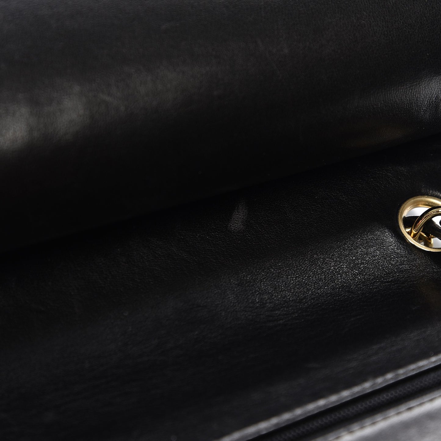Lambskin Quilted Jumbo Double Flap Black