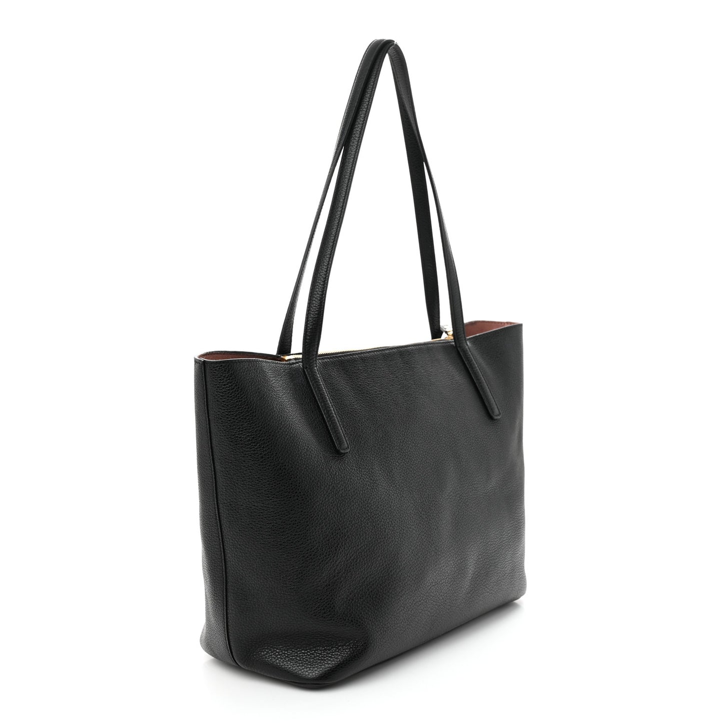 Grainy Calfskin Medium Gancini Tote Black