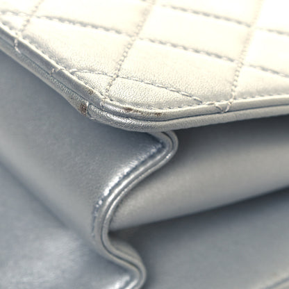 Chanel Metallic Sheepskin Quilted Beauty Lock Flap Silver 12 of 16