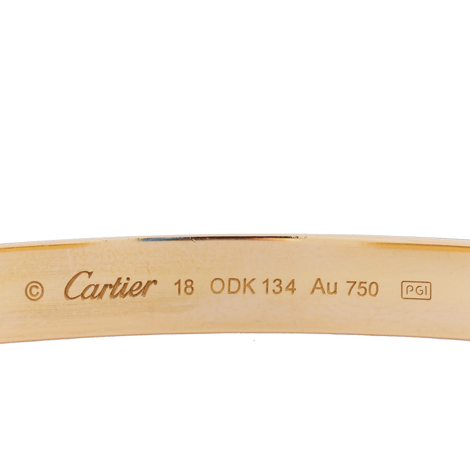 Cartier 18K Yellow Gold LOVE Cuff Bracelet 18 3 of 4