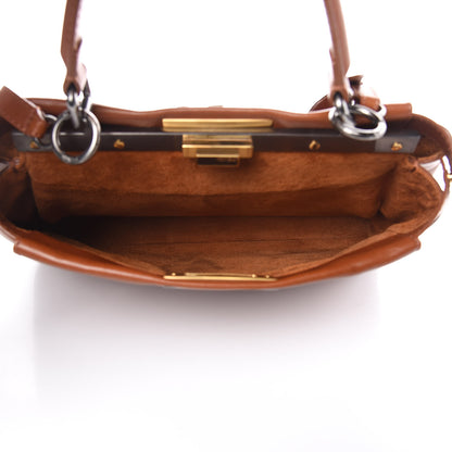Fendi Vitello Suede Medium Peekaboo Iconic Satchel Cuoio Rame Moro 6 of 14