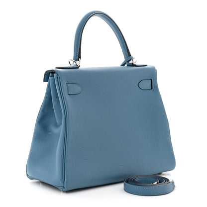 Hermes Togo Kelly Retourne 28 Bleu Paradise 3 of 11