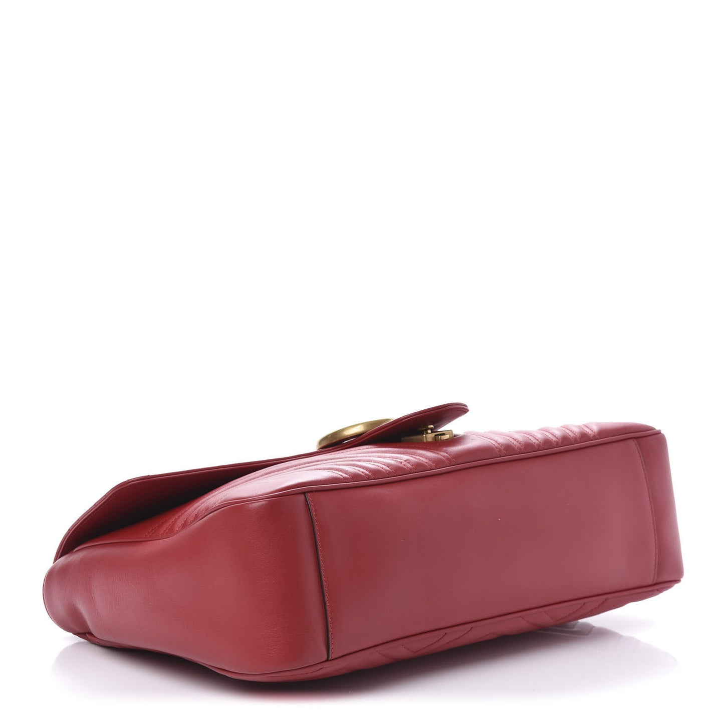 Calfskin Matelasse Large GG Marmont Shoulder Bag Hibiscus Red