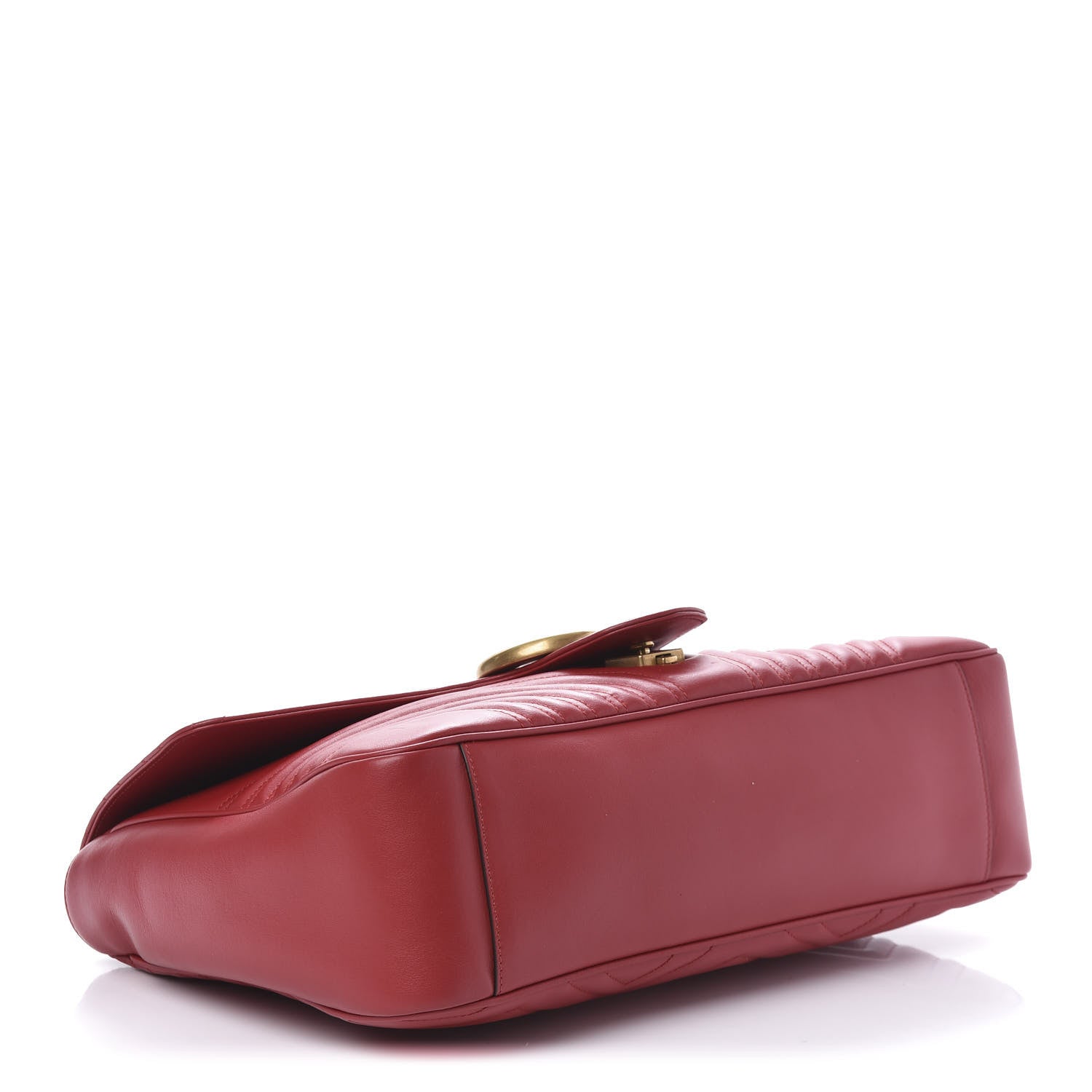 Gucci Calfskin Matelasse Large GG Marmont Shoulder Bag Hibiscus Red 4 of 10