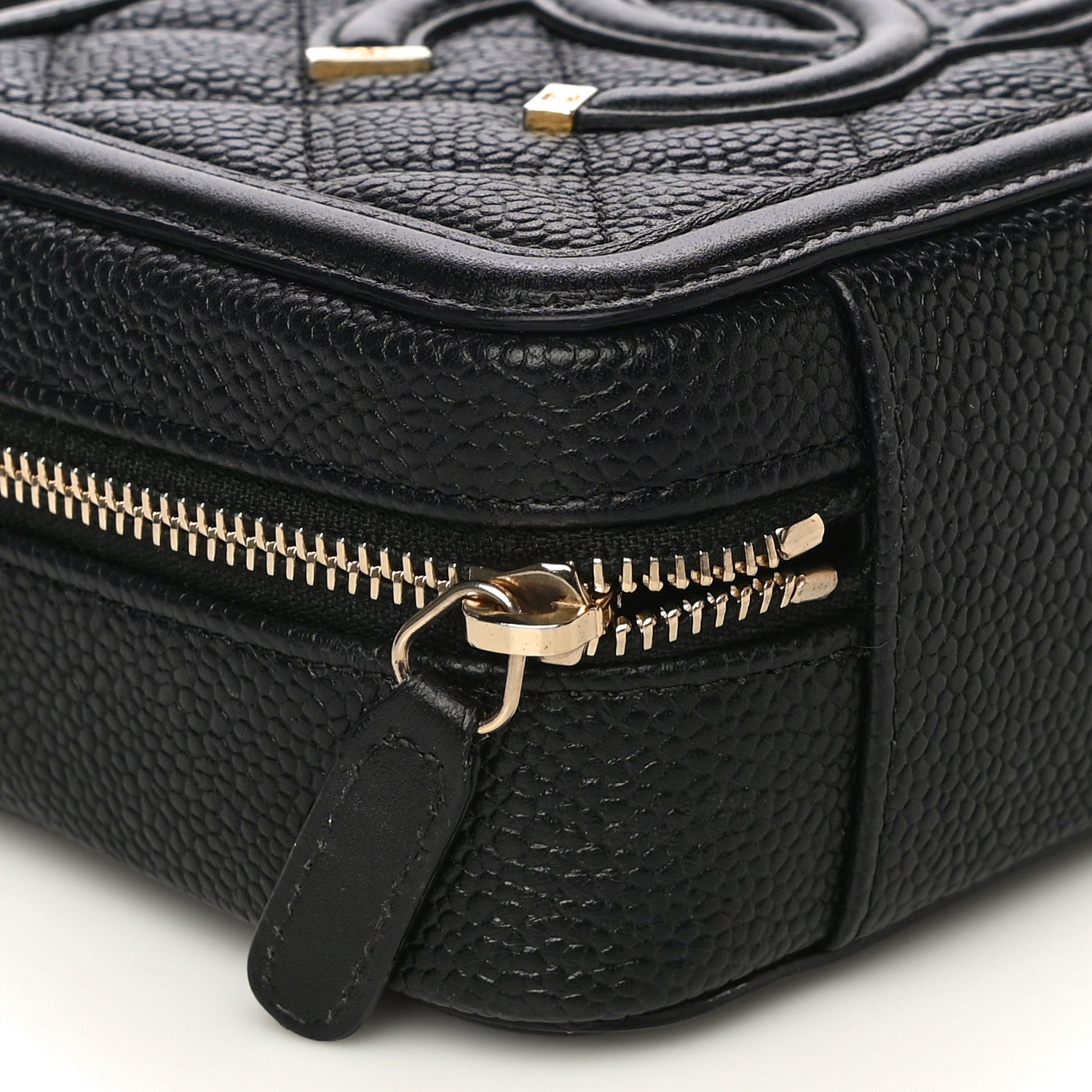 Chanel Caviar Quilted CC Filigree Vanity Clutch With Chain Black 9 of 10