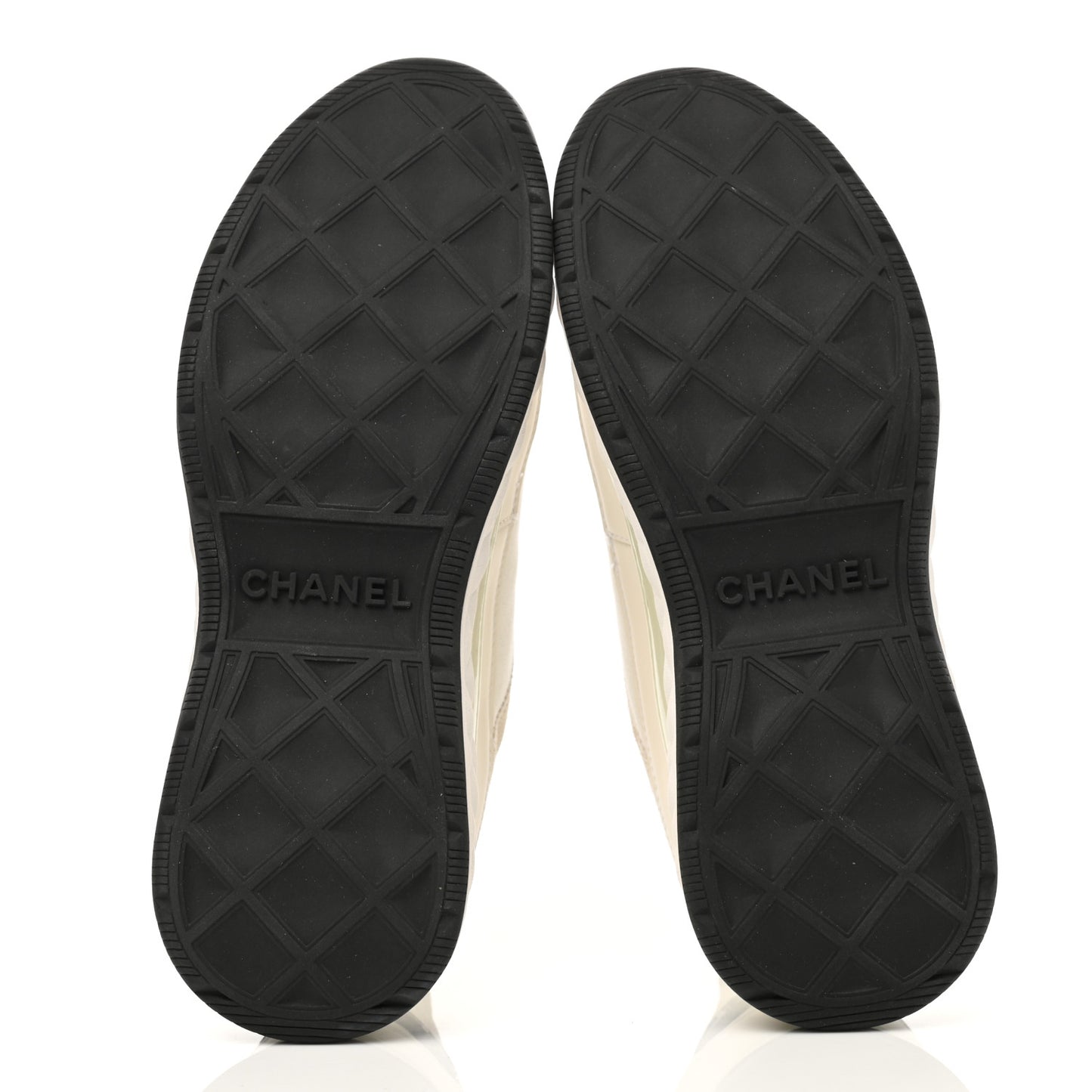 Velvet Calfskin Mixed Fibers CC Sneakers 37.5 Ivory Black