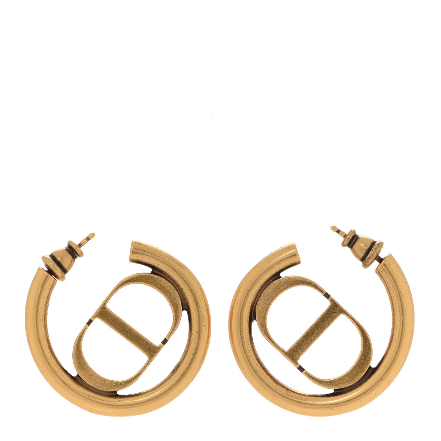 Metal 30 Montaigne Hoop Earrings Aged Gold