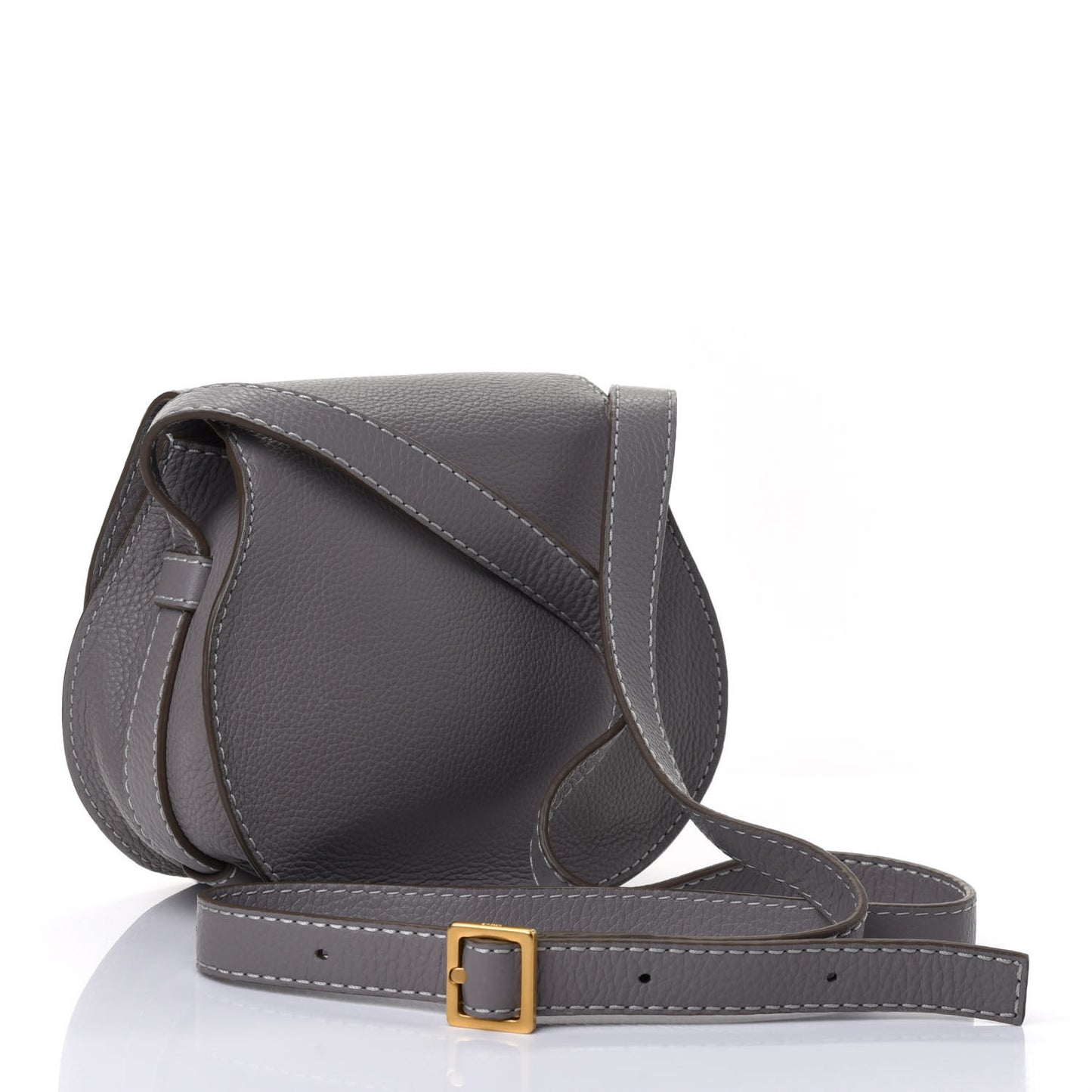 Calfskin Mini Marcie Round Crossbody Bag Cashmere Grey