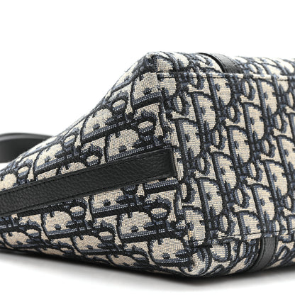 Christian Dior Oblique Jacquard Weekender 25 Blue Black 9 of 12