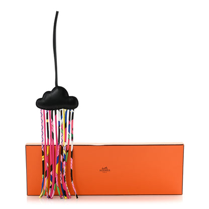 Hermes Swift Silk Twill Cord Cloud Bag Charm Black 5 of 5