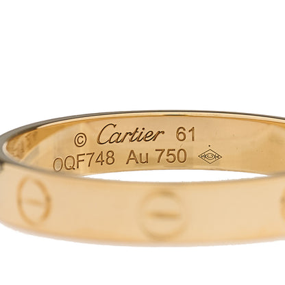 Cartier 18K Yellow Gold 3.5mm LOVE Wedding Band Ring 61 9.5 4 of 5