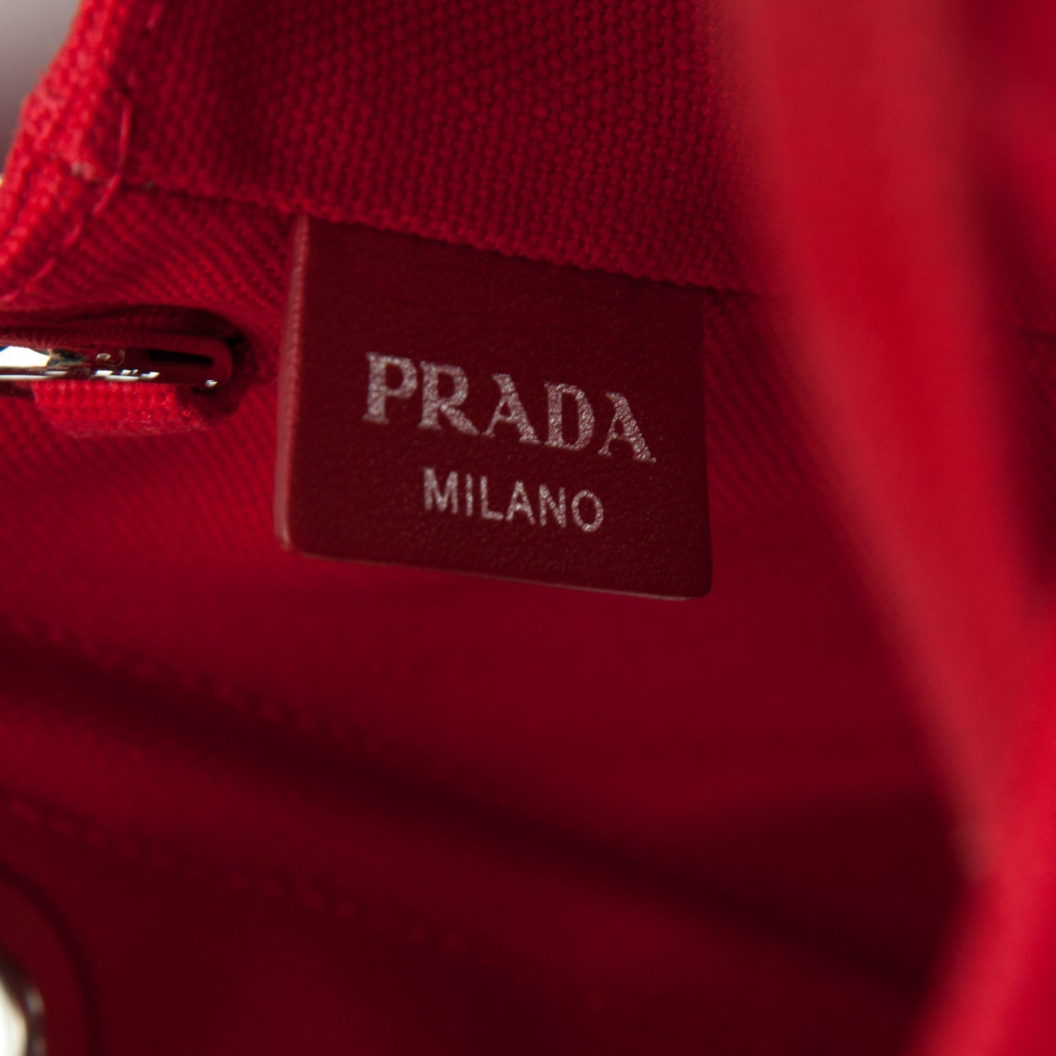 Prada Canvas Grommet Canapa Tote Rosso 7 of 8