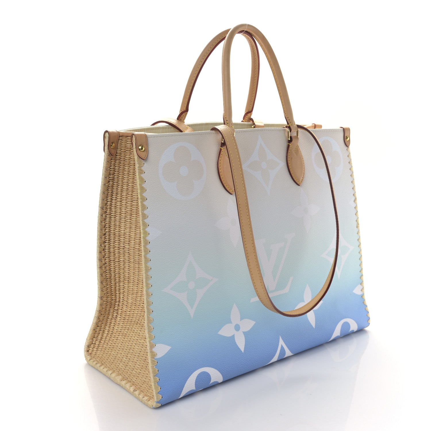 Louis Vuitton Monogram Giant Raffia Hamptons By The Pool Onthego GM Blue 3 of 8