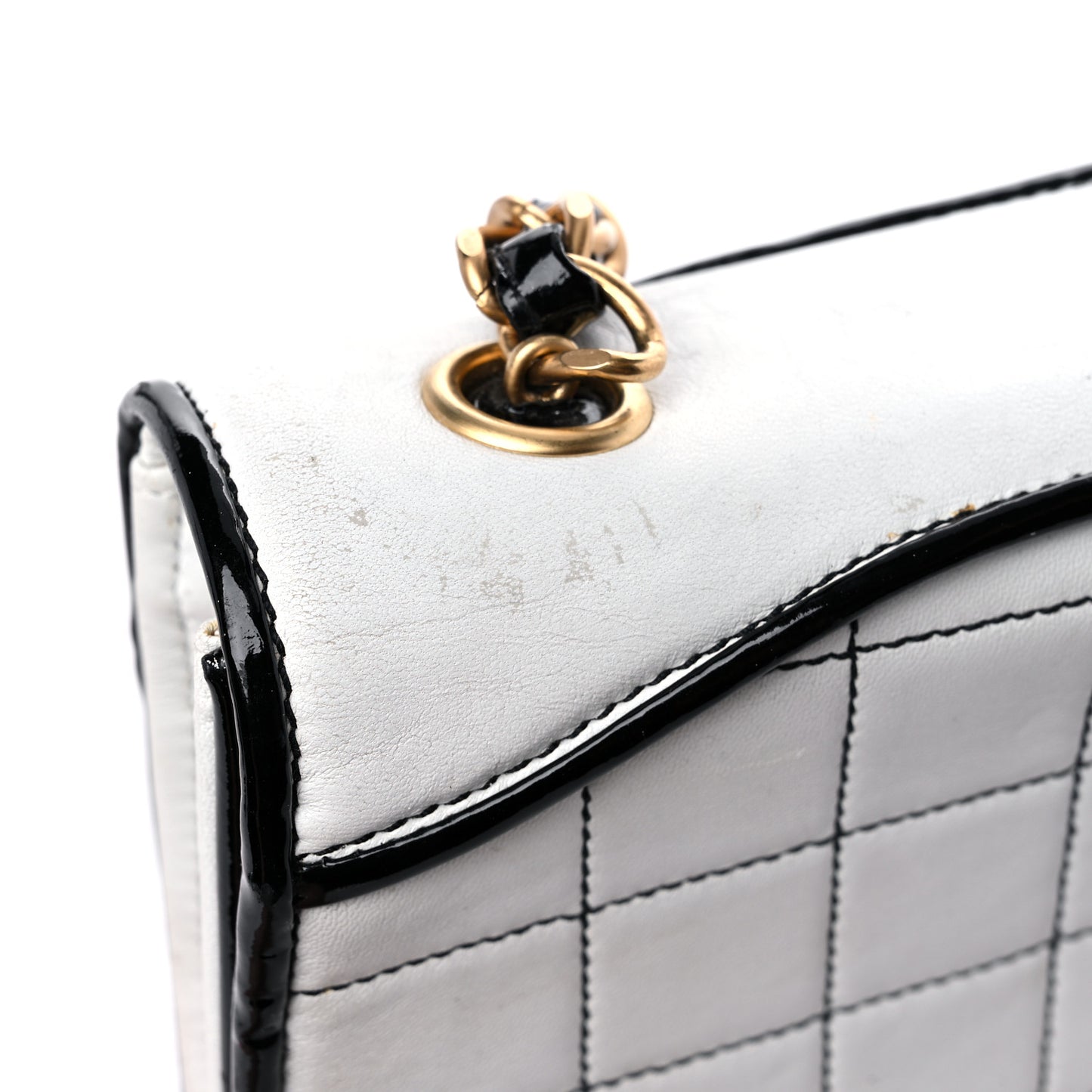 Lambskin Reissue Chocolate Bar Flap White Black