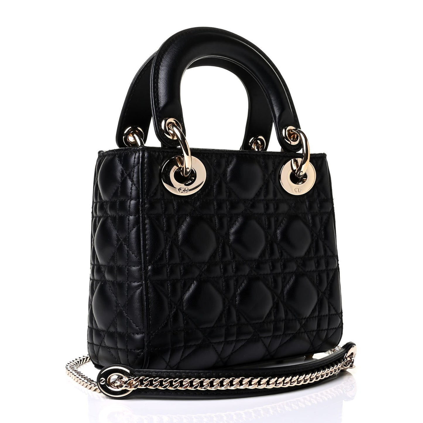 Lambskin Cannage Mini Lady Dior Black