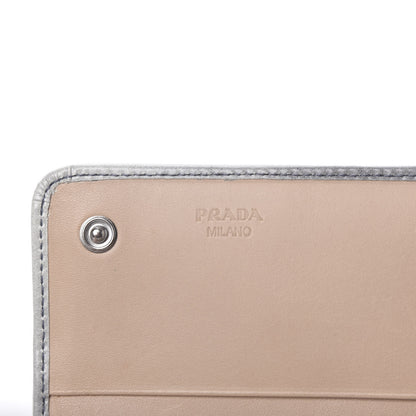 Prada Spazzolato Tria Continental Flap Wallet Grigio 9 of 12