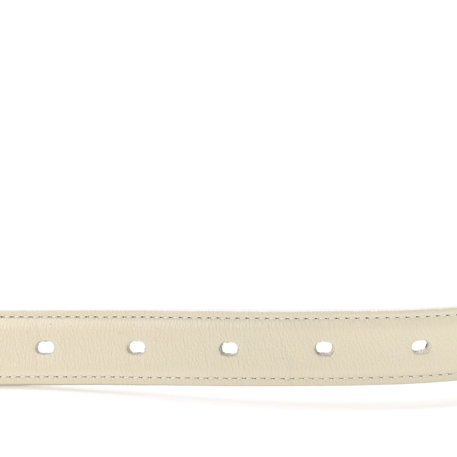 Saint Laurent Smooth Calfskin Monogram Square Buckle Belt 95 White 6 of 6
