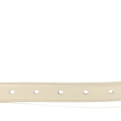 Saint Laurent Smooth Calfskin Monogram Square Buckle Belt 95 White 6 of 6