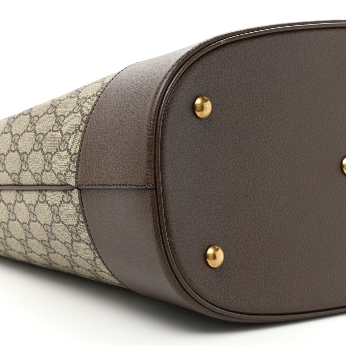 GG Supreme Monogram Textured Dollar Calfskin Web Savoy Duffle Bag Beige Ebony