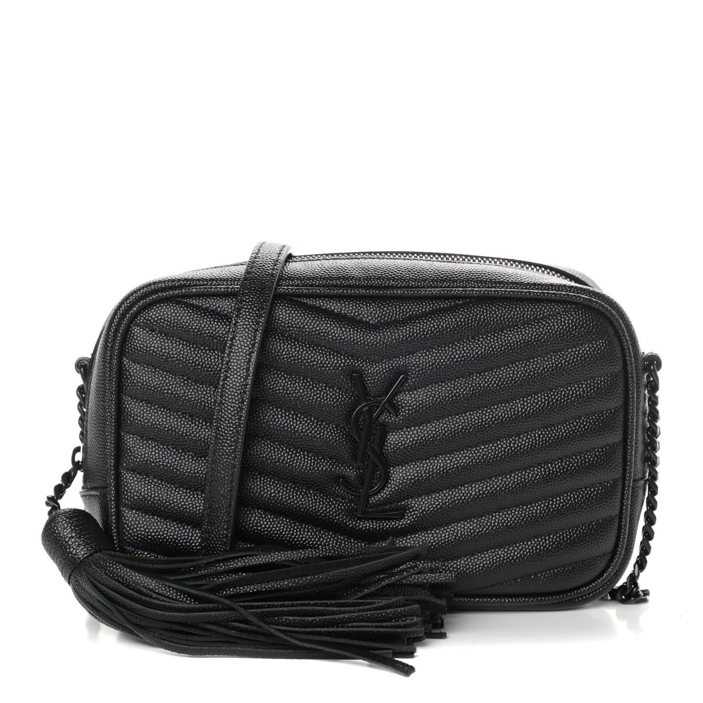 Grain De Poudre Matelasse Monogram Mini Lou Camera Bag Black