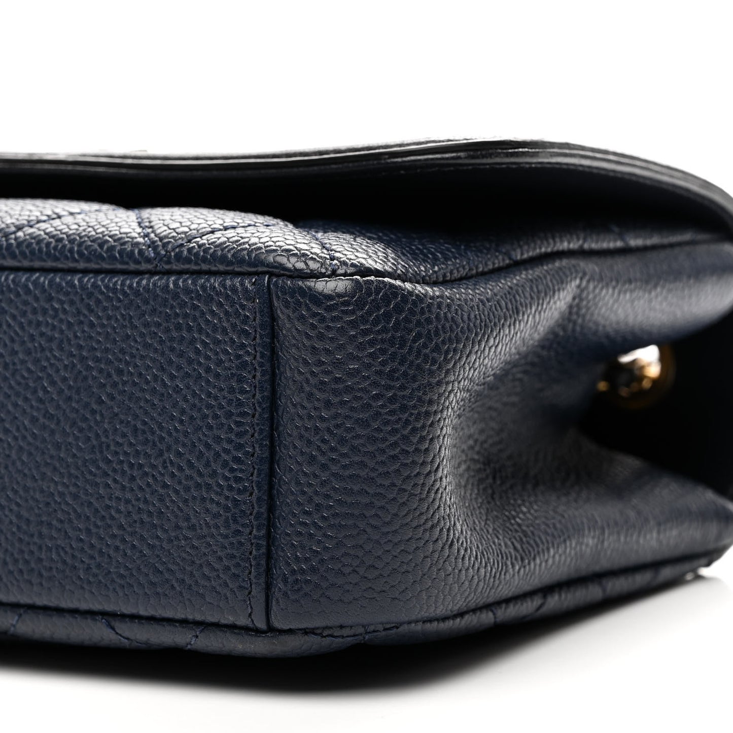 Caviar Quilted Small CC Filigree Flap Navy Black