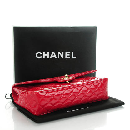 Chanel Patent Calfskin Quilted Valentine Charms Medium Single Flap Red 4 of 8