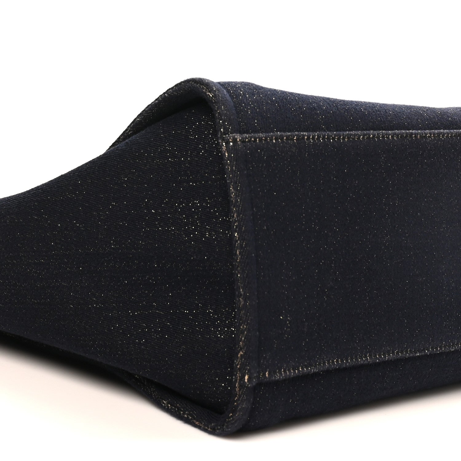 Chanel Lurex Canvas Medium Deauville Tote Navy Blue Gold 8 of 10