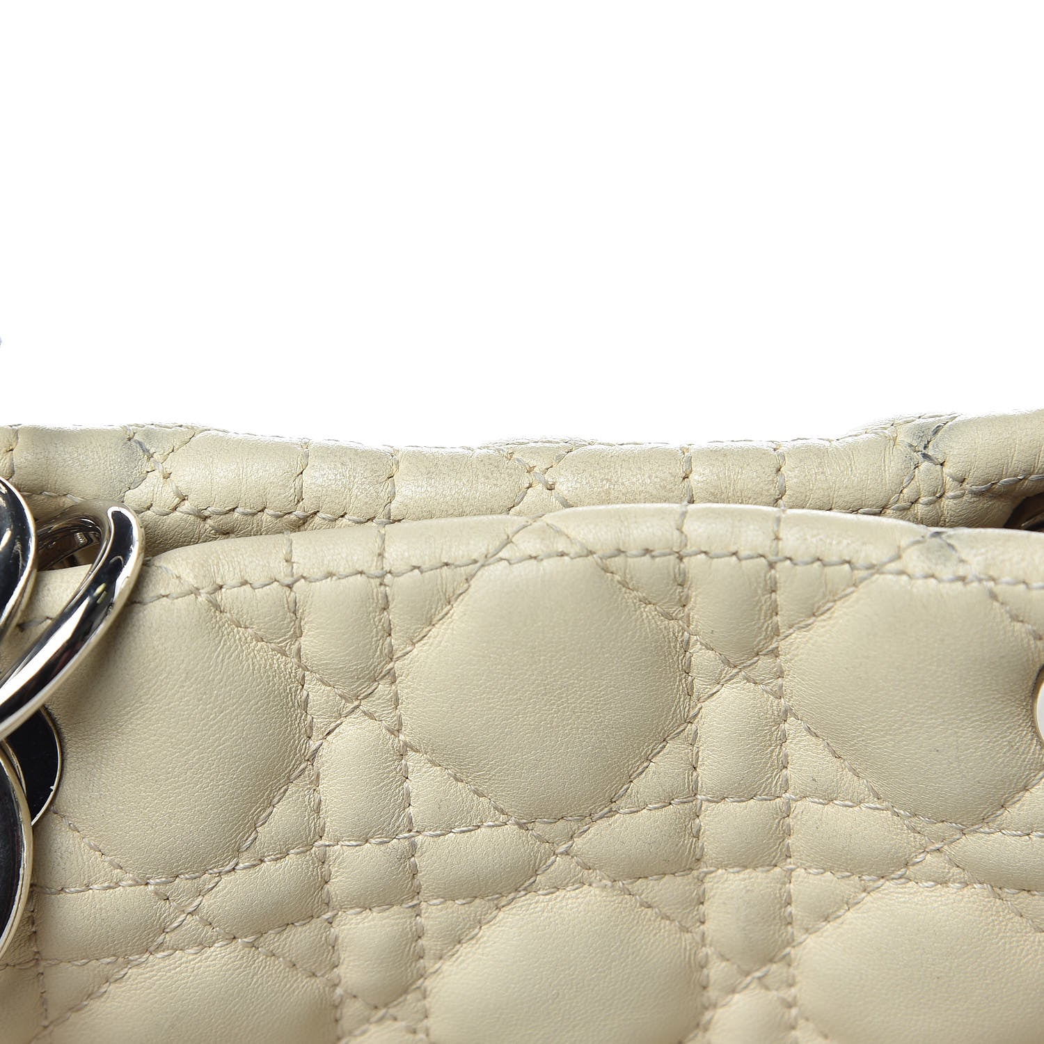 Christian Dior Lambskin Cannage Small Dior Soft Shopping Tote Off White 15 of 19