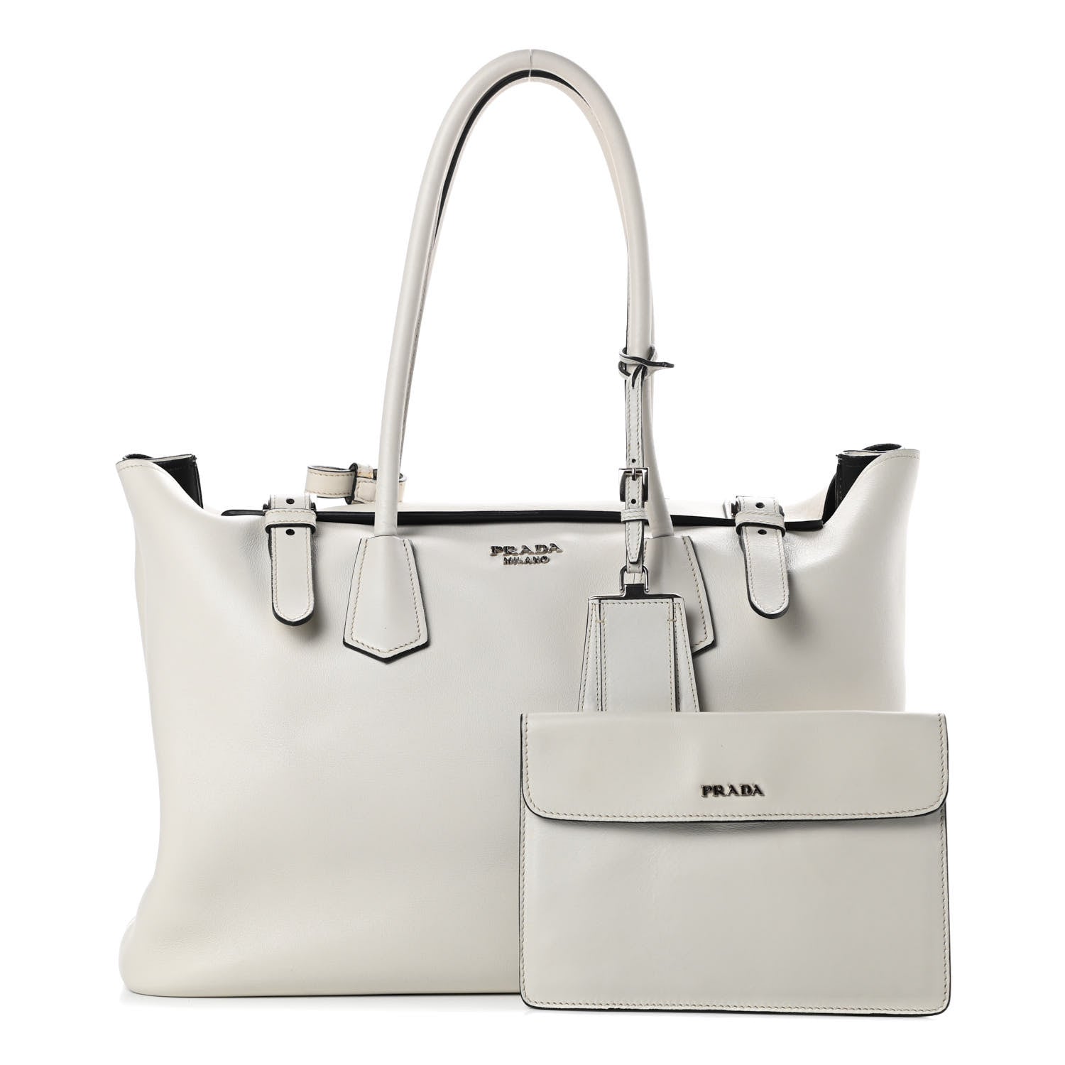 Prada City Calf Shopping Tote Talco 1 of 11
