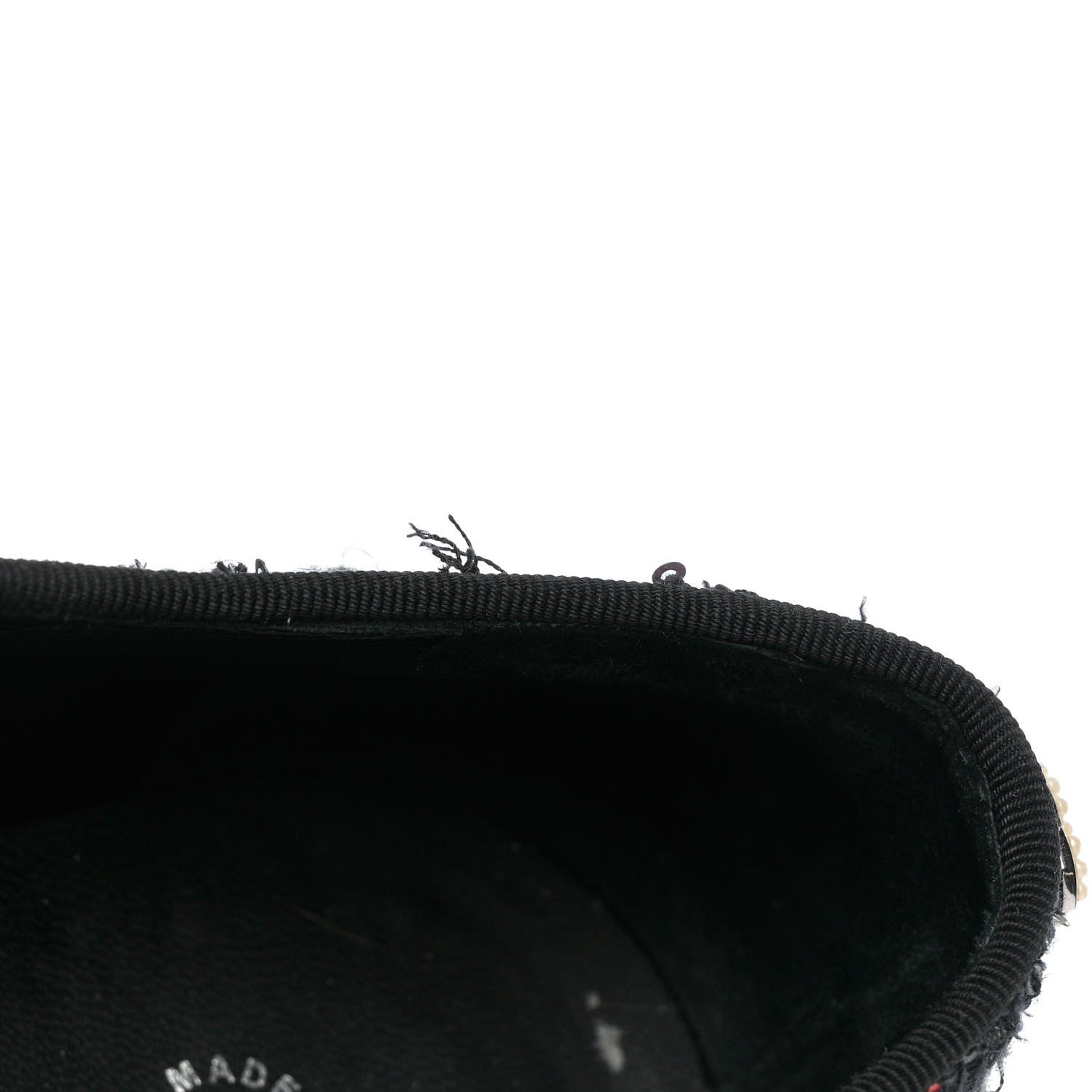 Chanel Tweed Grosgrain Sequin Pearl Lace Up Sneakers 39 Black 10 of 10