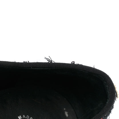 Chanel Tweed Grosgrain Sequin Pearl Lace Up Sneakers 39 Black 10 of 10
