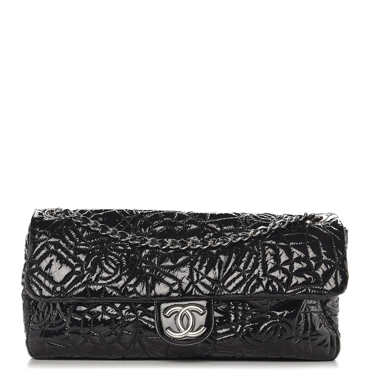 Chanel Vinyl Graphic Edge Flap Black 1 of 7
