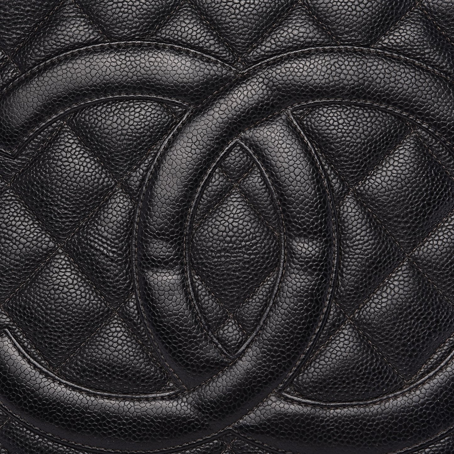 Caviar Quilted Medallion Tote Black