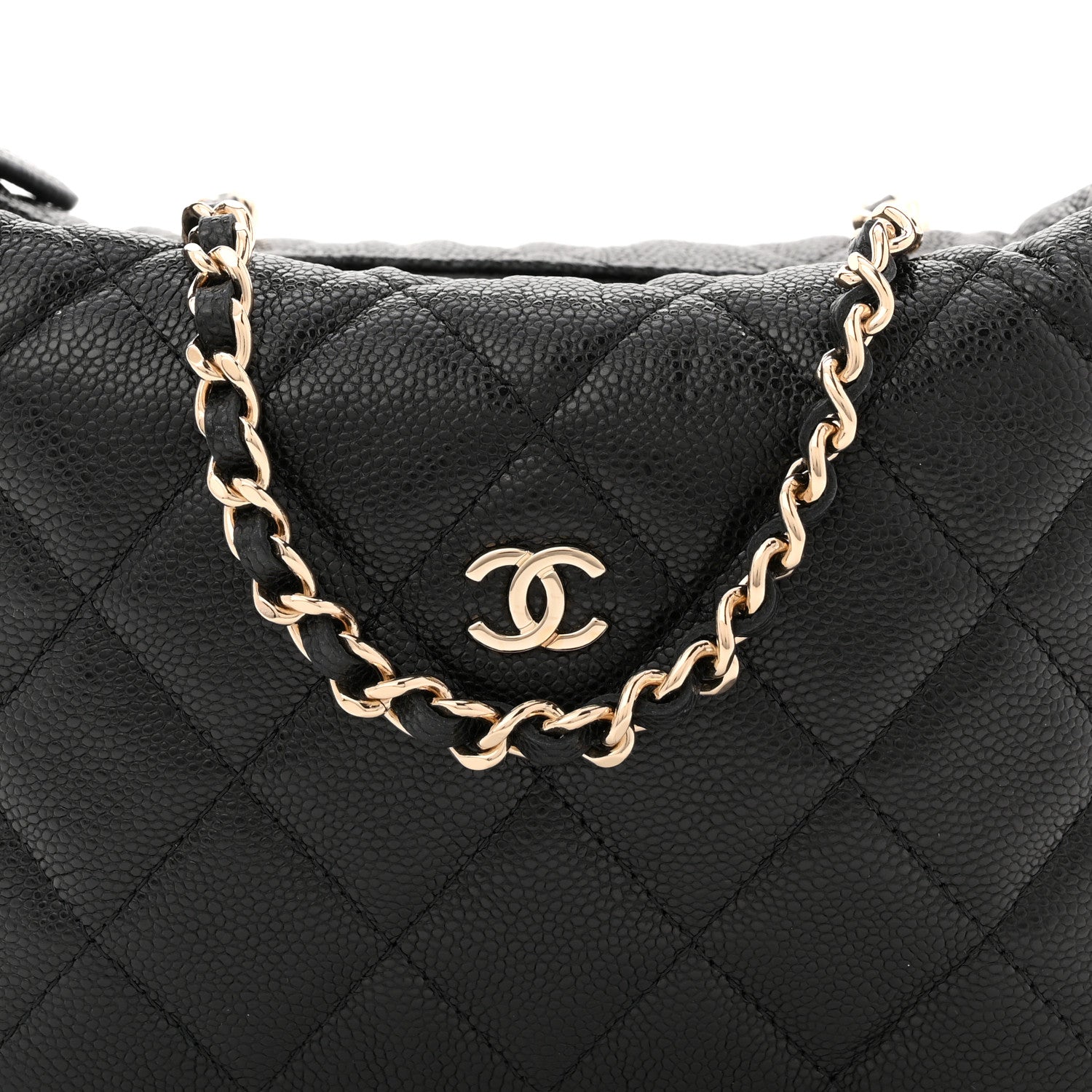 Chanel Caviar Quilted Hobo Clutch With Chain  Black 8 of 11